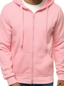 Bluza męska z kapturem rozpinana pudrowa JS/2008^Ozonee Best