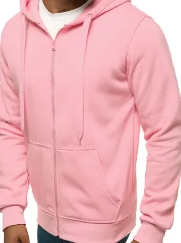 Bluza męska z kapturem rozpinana pudrowa JS/2008^Ozonee Best