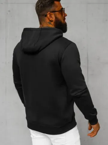 Bluza męska z kapturem rozpinana czarna JS/2008Z^Ozonee Sale
