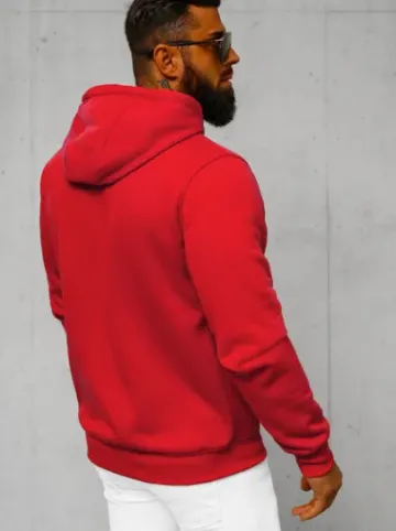 Bluza męska z kapturem rozpinana czerwona JS/2008Z^Ozonee Fashion