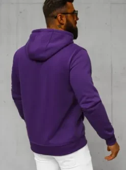 Bluza męska z kapturem rozpinana fioletowa JS/2008Z^Ozonee Outlet