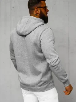 Bluza męska z kapturem rozpinana szara JS/2008Z^Ozonee Online