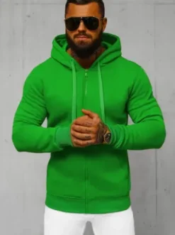 Bluza męska z kapturem rozpinana zielona JS/2008Z^Ozonee Sale