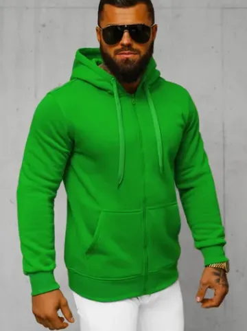 Bluza męska z kapturem rozpinana zielona JS/2008Z^Ozonee Sale