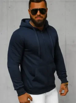 Bluza męska z kapturem rozpinana ciemno-granatowa JS/2008Z^Ozonee Sale