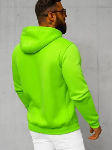 Bluza męska z kapturem rozpinana zielona-neonowa JS/2008Z^Ozonee Best