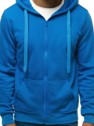 Bluza męska z kapturem rozpinana niebieska JS/2008^Ozonee Outlet