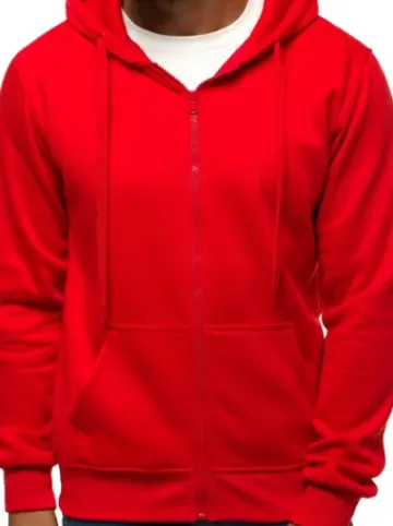 Bluza męska z kapturem rozpinana czerwona JS/2008^Ozonee Clearance