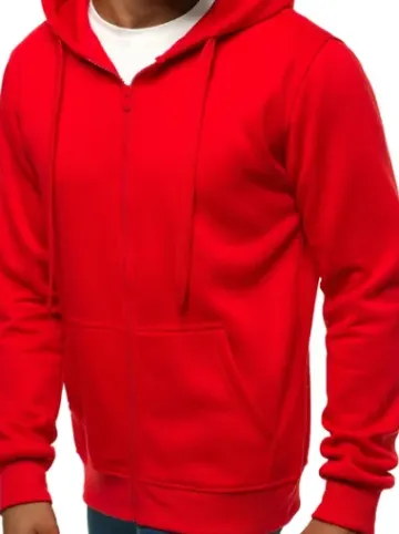 Bluza męska z kapturem rozpinana czerwona JS/2008^Ozonee Clearance