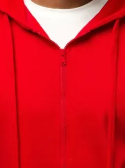 Bluza męska z kapturem rozpinana czerwona JS/2008^Ozonee Clearance