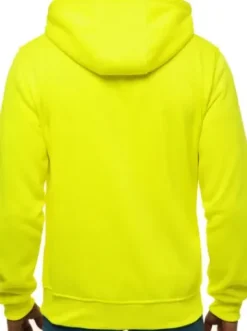 Bluza męska z kapturem rozpinana żółta-neonowa JS/2008^Ozonee Clearance