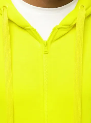 Bluza męska z kapturem rozpinana żółta-neonowa JS/2008^Ozonee Clearance