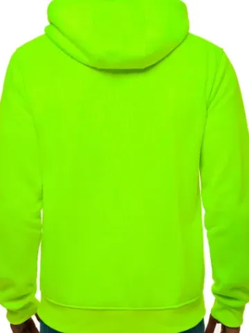 Bluza męska z kapturem rozpinana zielona-neonowa JS/2008^Ozonee Outlet