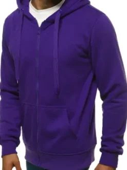 Bluza męska z kapturem rozpinana fioletowa JS/2008^Ozonee Hot