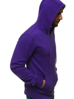 Bluza męska z kapturem rozpinana fioletowa JS/2008^Ozonee Hot