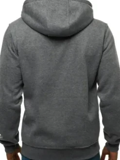 Bluza męska z kapturem rozpinana ciemno-szara JS/2008^Ozonee Hot