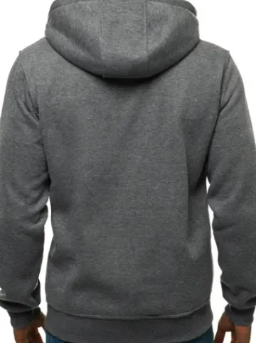 Bluza męska z kapturem rozpinana ciemno-szara JS/2008^Ozonee Hot