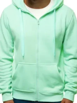Bluza męska z kapturem rozpinana miętowa JS/2008^Ozonee New