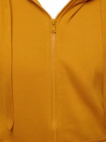 Bluza męska z kapturem rozpinana camelowa JS/2008^Ozonee Fashion