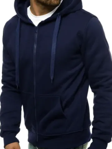 Bluza męska z kapturem rozpinana ciemno-granatowa JS/2008^Ozonee Sale