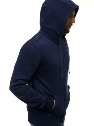 Bluza męska z kapturem rozpinana ciemno-granatowa JS/2008^Ozonee Sale