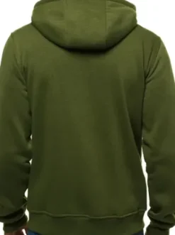 Bluza męska z kapturem rozpinana khaki JS/2008^Ozonee Fashion
