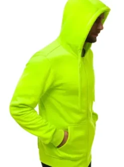 Bluza męska z kapturem rozpinana seledynowa JS/2008/72^Ozonee Fashion