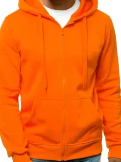 Bluza męska z kapturem rozpinana pomarańczowa JS/2008^Ozonee Best