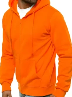 Bluza męska z kapturem rozpinana pomarańczowa JS/2008^Ozonee Best