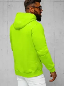 Bluza męska z kapturem zielona-neonowa JS/2009Z^Ozonee Discount