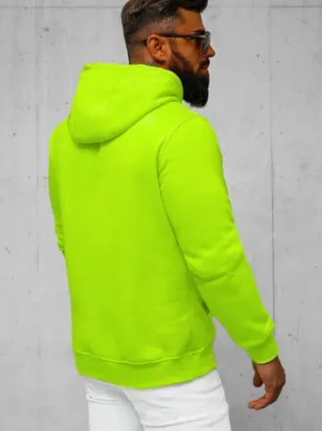 Bluza męska z kapturem zielona-neonowa JS/2009Z^Ozonee Discount