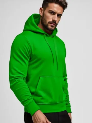 Bluza męska z kapturem zielona JS/2009Z^Ozonee Fashion