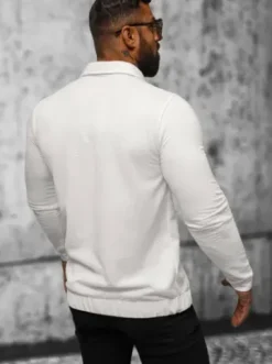 Bluza męska z kołnierzykiem ecru O/TB2264^Ozonee Hot
