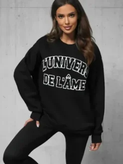 Bluza oversize czarna O/SWE23055^Ozonee Best