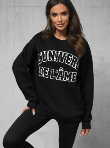 Bluza oversize czarna O/SWE23055^Ozonee Best