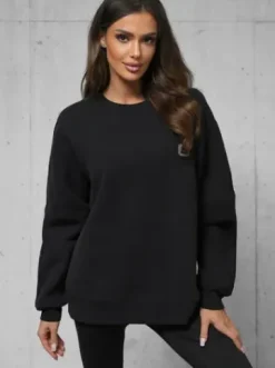 Bluza oversize czarna O/SWE23049Z^Ozonee Best