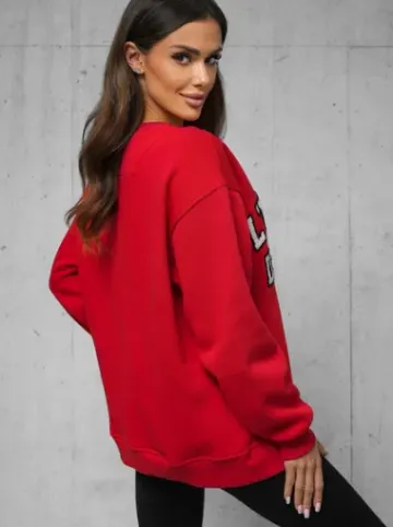 Bluza oversize czerwona O/SWE23055^Ozonee Discount