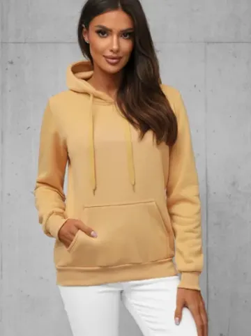 Bluza z kapturem damska beżowa JS/W02/160Z^Ozonee Sale