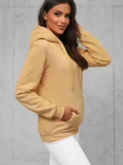 Bluza z kapturem damska beżowa JS/W02/160Z^Ozonee Sale