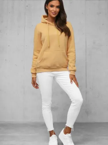 Bluza z kapturem damska beżowa JS/W02/160Z^Ozonee Sale