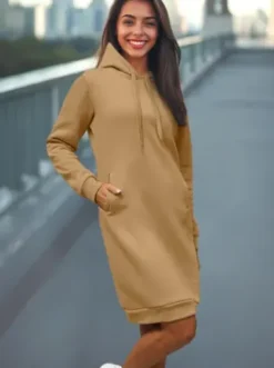 Bluza z kapturem damska beżowa JS/YS10005/6^Ozonee New
