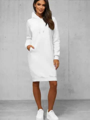 Bluza z kapturem damska biała JS/YS10005/1Z^Ozonee Discount