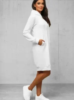 Bluza z kapturem damska biała JS/YS10005/1Z^Ozonee Discount
