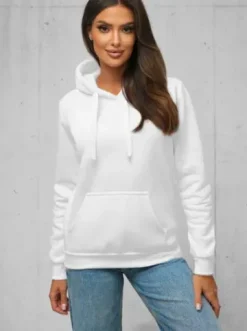 Bluza z kapturem damska biała JS/W02Z^Ozonee Sale
