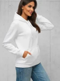 Bluza z kapturem damska biała JS/W02Z^Ozonee Sale
