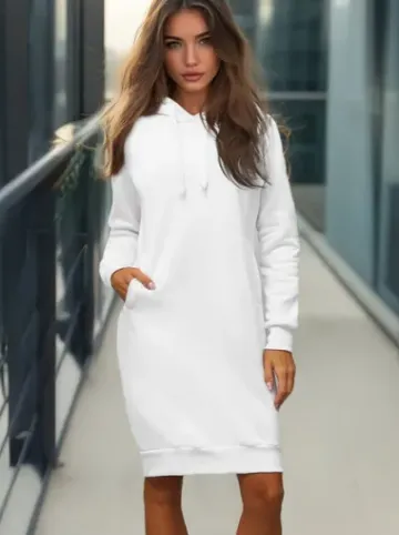 Bluza z kapturem damska biała JS/YS10005/1^Ozonee Outlet