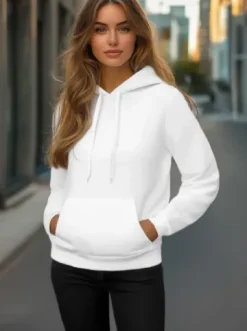 Bluza z kapturem damska biała JS/W02Z^Ozonee Outlet