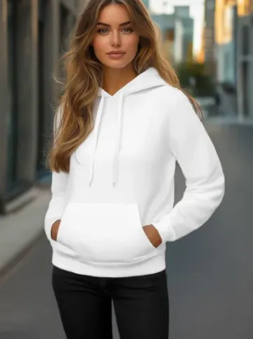 Bluza z kapturem damska biała JS/W02Z^Ozonee Outlet