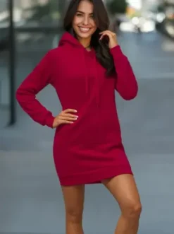 Bluza z kapturem damska bordowa JS/YS10003/21^Ozonee Best