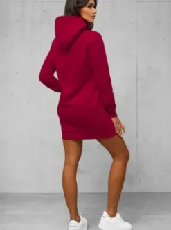 Bluza z kapturem damska bordowa JS/YS10003/21Z^Ozonee Sale